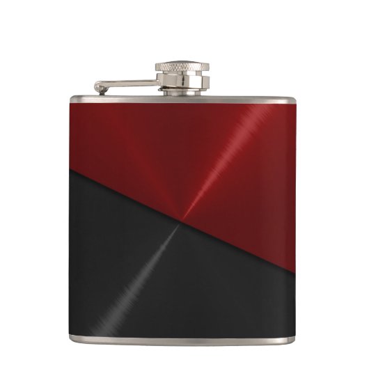 Rotes und schwarzes Metall Flachmann (Vorderseite)