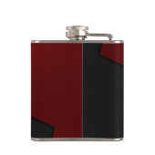 Rotes und schwarzes Metall Flachmann (Rückseite)