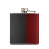 Rotes und schwarzes Metall Flachmann (Rückseite)