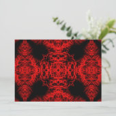 Rotes und schwarzes Muster Einladung (Stehend Vorderseite)