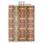 Rotes und schwarzes Muster Flachmann (Rückseite)