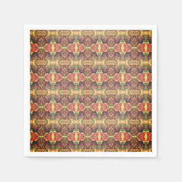 Rotes und schwarzes Muster Serviette