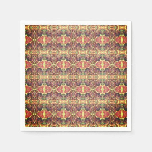 Rotes und schwarzes Muster Serviette (Vorderseite)