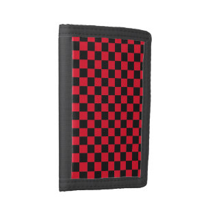 Rotes und schwarzes Muster Tri-fold Geldbeutel