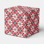 Rotes und schwarzes nahtloses Kreuzstich Geschenkschachtel (Rückseite)