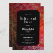 Rotes und schwarzes Party für die Altersversorgung Einladung (Vorne/Hinten)