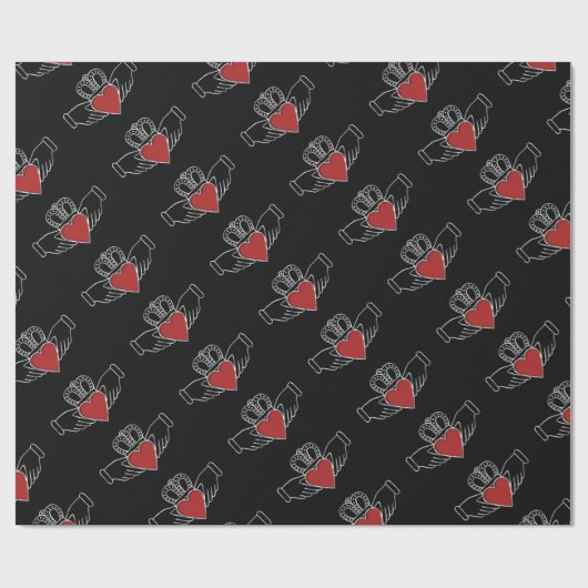 Rotes und schwarzes Pattern-Papier Geschenkpapier (Flach)