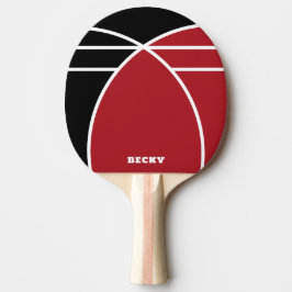 Rotes und schwarzes personalisiertes Ping-Pong-Sch Tischtennis Schläger