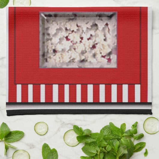 Rotes und schwarzes Popcorn-Geschirrtuch Geschirrtuch (Gefaltet)