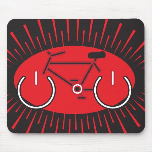 Rotes und schwarzes Power-Fahrrad Mousepad (Vorne)