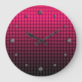 Rotes und schwarzes Prüfmuster Große Wanduhr (Vorderseite)