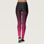 Rotes und schwarzes Prüfmuster Leggings (Rückseite)