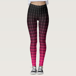 Rotes und schwarzes Prüfmuster Leggings