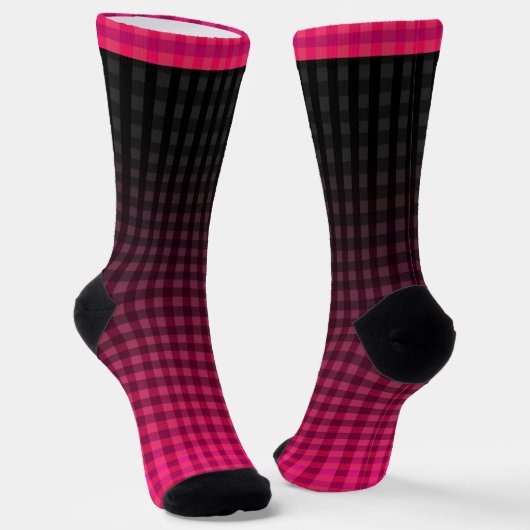 Rotes und schwarzes Prüfmuster Socken (Gewinkelt)
