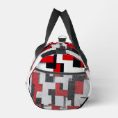 Rotes und schwarzes Quadrat mit weißem Hintergrund Duffle Bag (Rechts)