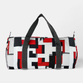Rotes und schwarzes Quadrat mit weißem Hintergrund Duffle Bag (Rückseite)