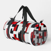 Rotes und schwarzes Quadrat mit weißem Hintergrund Duffle Bag (Rechte Ecke)