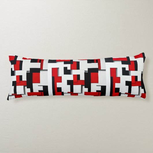 Rotes und schwarzes Quadratzmuster Seitenschläferkissen (Vorderseite)