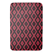 Rotes und schwarzes Rautenmuster Badematte (Vorderseite Vertikal)