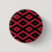 Rotes und schwarzes Rautenmuster Button (Vorderseite)
