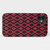 Rotes und schwarzes Rautenmuster Case-Mate iPhone Hülle (Rückseite (Horizontal))