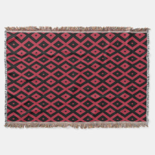 Rotes und schwarzes Rautenmuster Decke