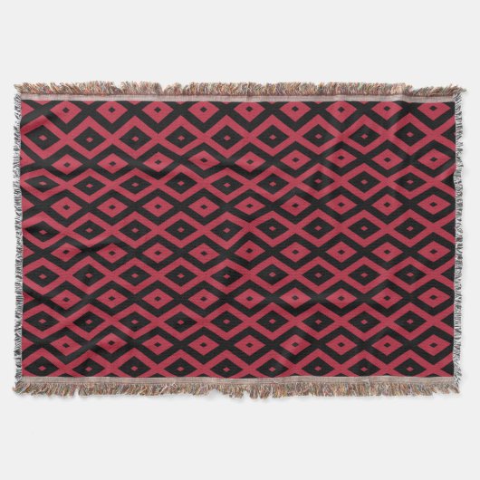Rotes und schwarzes Rautenmuster Decke (Vorderseite)