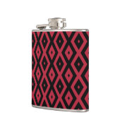 Rotes und schwarzes Rautenmuster Flachmann (Links)