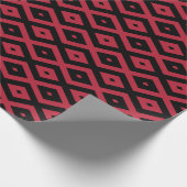 Rotes und schwarzes Rautenmuster Geschenkpapier (Ecke)