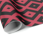 Rotes und schwarzes Rautenmuster Geschenkpapier (Rolleneckpunkt)