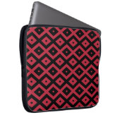 Rotes und schwarzes Rautenmuster Laptopschutzhülle (Vorne Rechts)