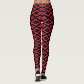 Rotes und schwarzes Rautenmuster Leggings (Rückseite)
