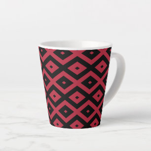 Rotes und schwarzes Rautenmuster Milchtasse