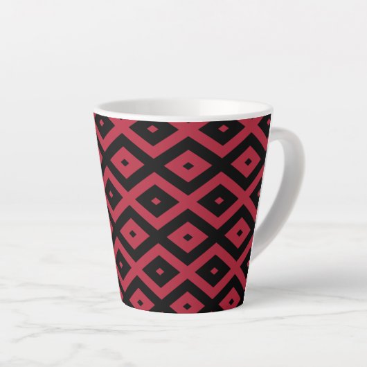 Rotes und schwarzes Rautenmuster Milchtasse (Rechte Ecke)
