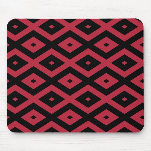 Rotes und schwarzes Rautenmuster Mousepad (Vorne)