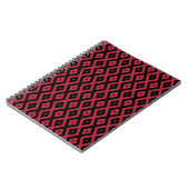 Rotes und schwarzes Rautenmuster Notizblock (Linke Seite)
