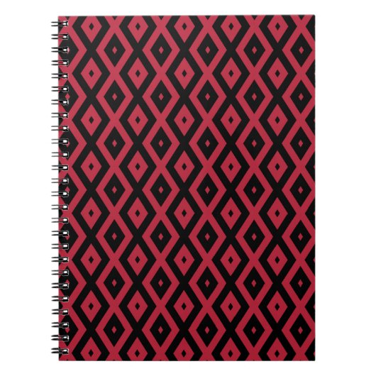 Rotes und schwarzes Rautenmuster Notizblock (Vorderseite)