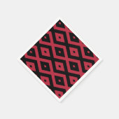 Rotes und schwarzes Rautenmuster Serviette (Ecke)