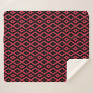 Rotes und schwarzes Rautenmuster Sherpadecke