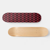 Rotes und schwarzes Rautenmuster Skateboard (Horizontal)