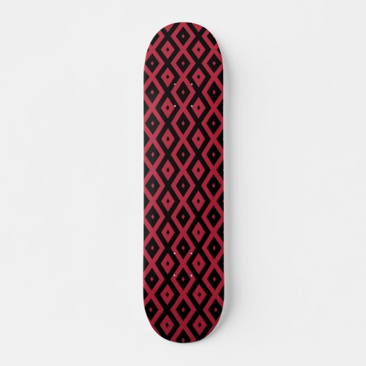 Rotes und schwarzes Rautenmuster Skateboard (Vorne)