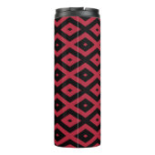 Rotes und schwarzes Rautenmuster Thermosbecher (Rückseite)