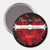 Rotes und schwarzes Rose Herz Speichern Sie die Da Magnet (Vorderseite/Rückseite)