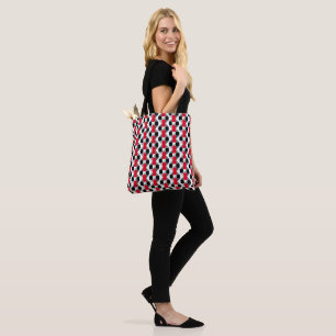 rotes und schwarzes Schachbrett Tasche