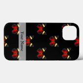 Rotes und schwarzes Schmetterlingsmuster Case-Mate iPhone Hülle (Rückseite (Horizontal))