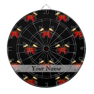 Rotes und schwarzes Schmetterlingsmuster Dartscheibe
