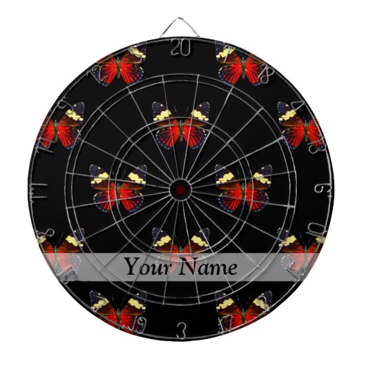 Rotes und schwarzes Schmetterlingsmuster Dartscheibe (vorne)