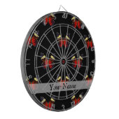 Rotes und schwarzes Schmetterlingsmuster Dartscheibe (Vorderseite Links)