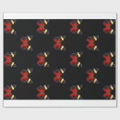 Rotes und schwarzes Schmetterlingsmuster Geschenkpapier (Flach)
