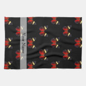 Rotes und schwarzes Schmetterlingsmuster Geschirrtuch (Horizontal)